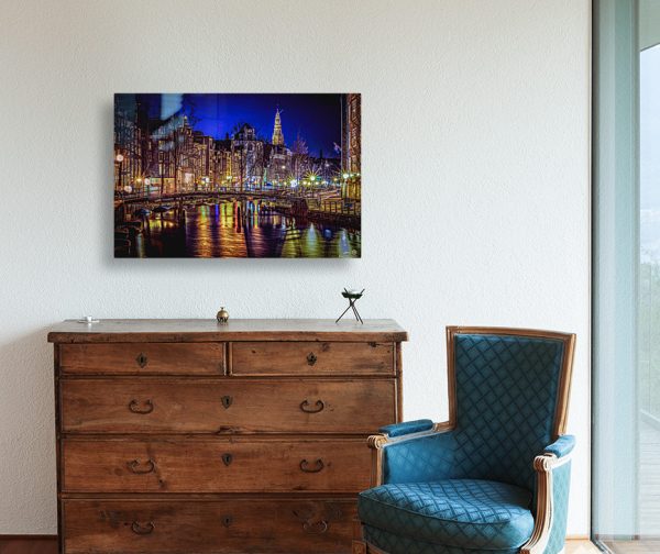 Amsterdam Canal at Night - 30x20