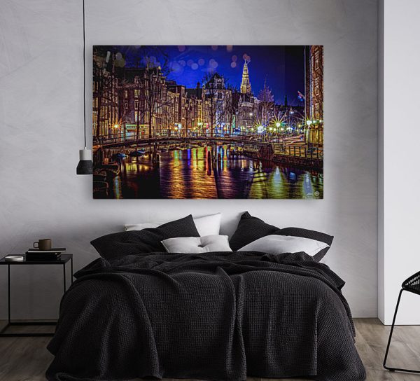 Amsterdam Canal at Night - 60x40