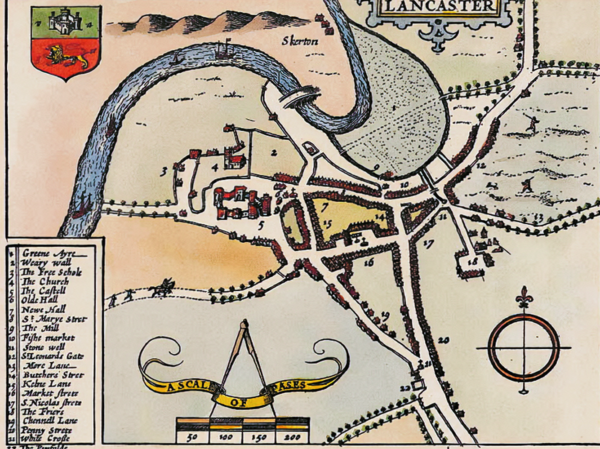 Old map of Lancashire by John Speed - Extract 1
