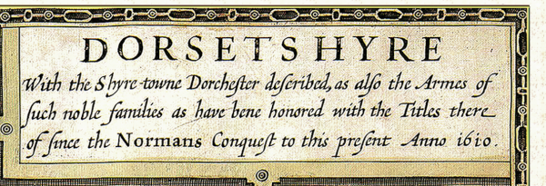 OLD MAP OF DORSET BY JOHN SPEED - EXTRACT