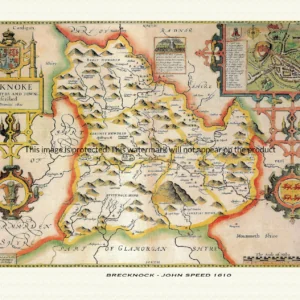 Old map of Breconshire by John Speed