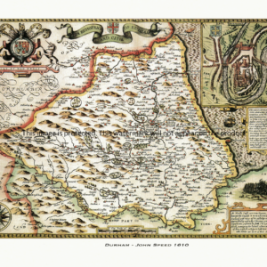 Old map of Durham by John Speed