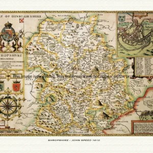 Old map of Shropshire by John Speed