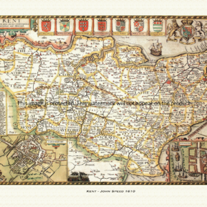 Old map of Kent by John Speed - 1610
