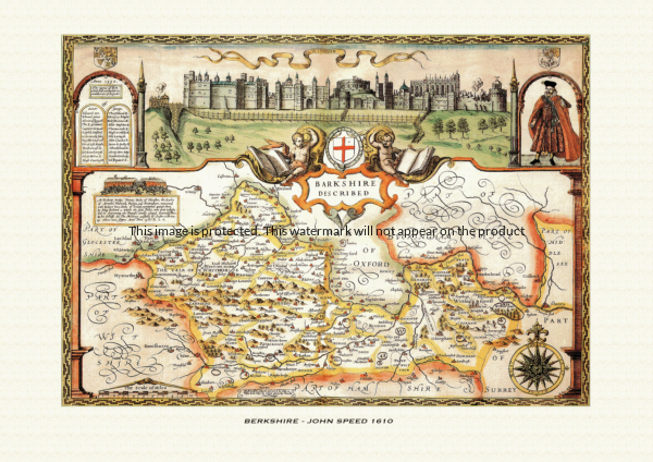 Old map of Berkshire by John Speed - 1610