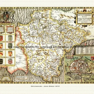 Old map of Devon by John Speed - 1610