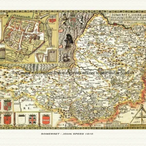 Old map of Somersey by John Speed - 1610