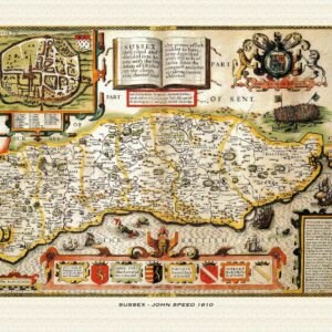 Old map of Sussex by John Speed - 1610