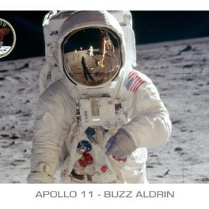 Apollo 11 Mission – Buzz Aldrin Visor Reflection – A2 / A3 print – Iconic image