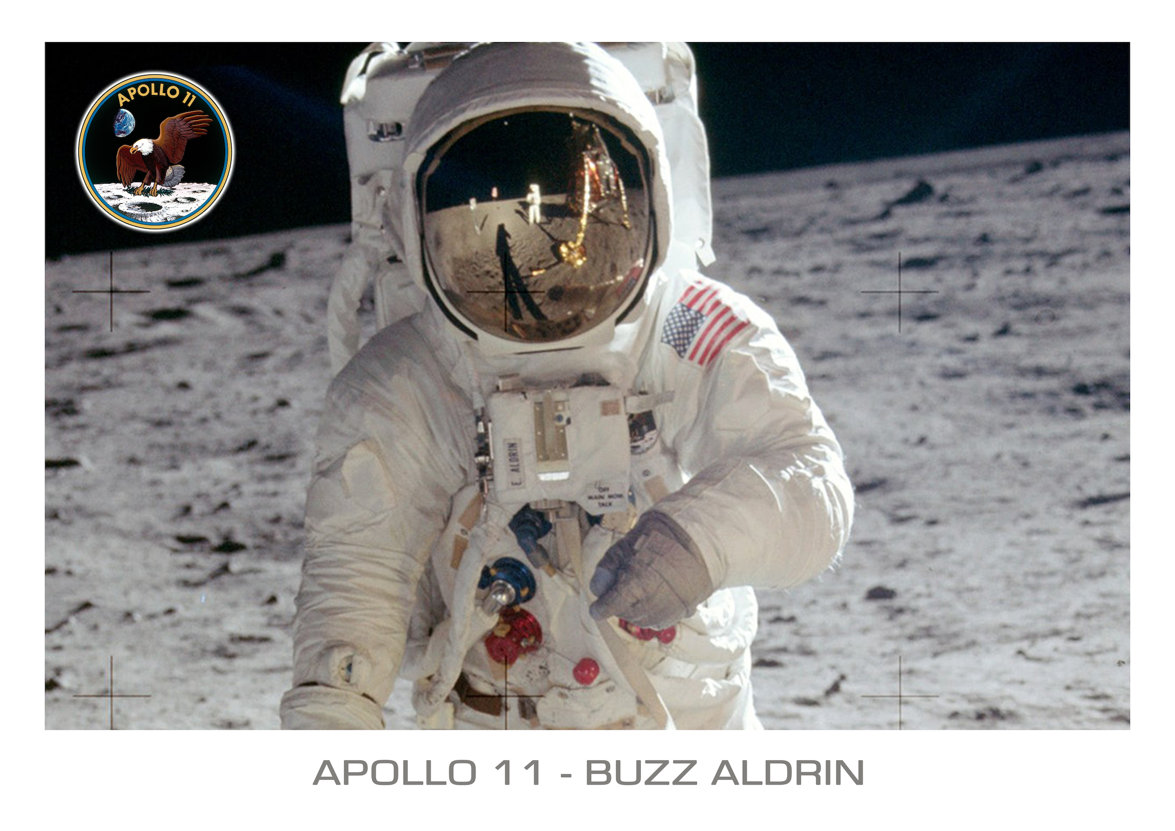 Apollo 11 Mission – Buzz Aldrin Visor Reflection – A2 / A3 print – Iconic image 1 Apollo 11 Mission – Buzz Aldrin Visor Reflection – A2 / A3 print – Iconic image