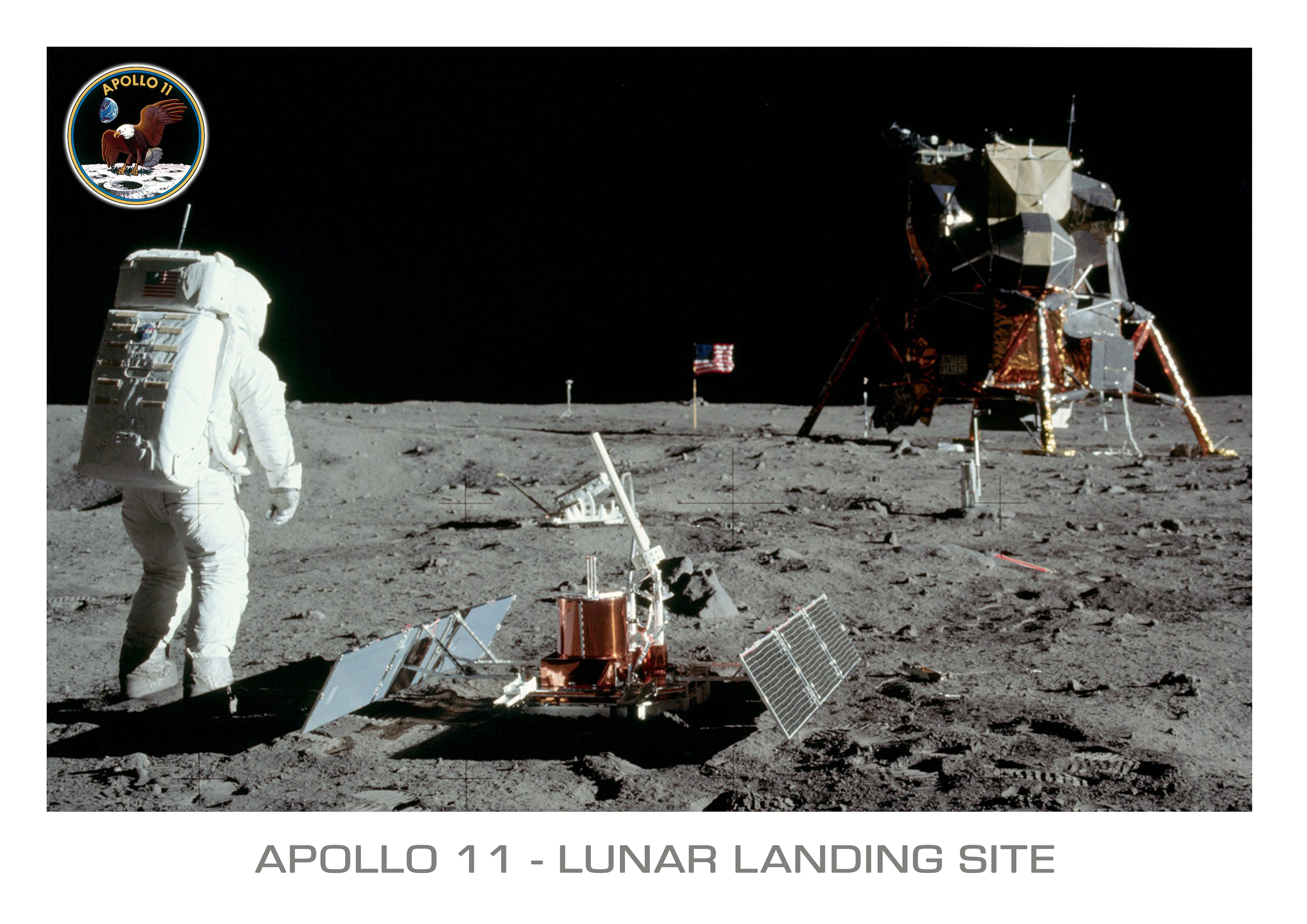 Apollo 11 Mission – Landing Site – A2 / A3 print – Iconic image 1 Apollo 11 Mission – Landing Site – A2 / A3 print – Iconic image