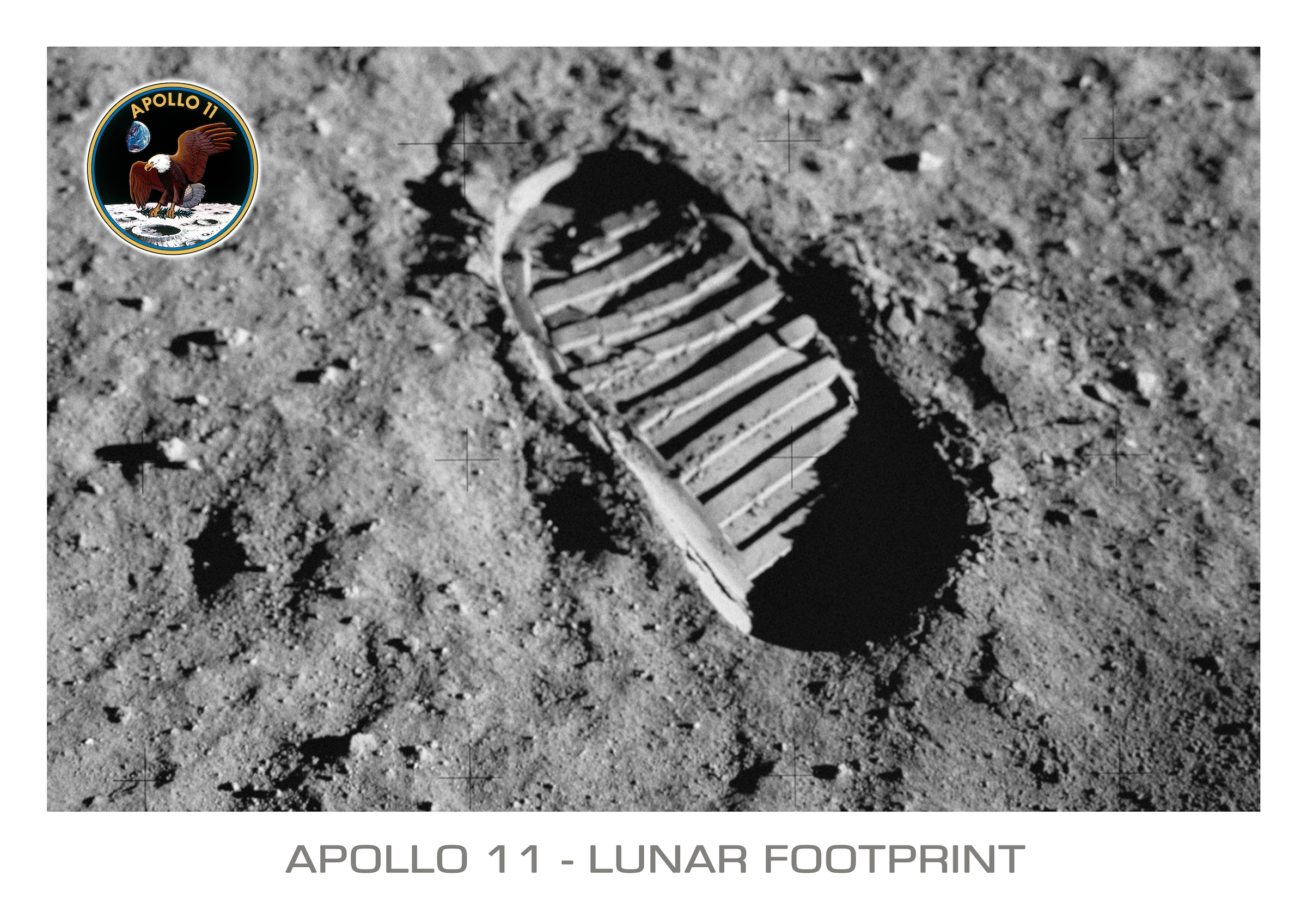 Apollo 11 Mission - Footprint - A2 / A3 print - Iconic image 1 Footprint - Apollo 11