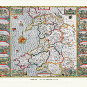 Map of Wales by John Speed (1610) Print